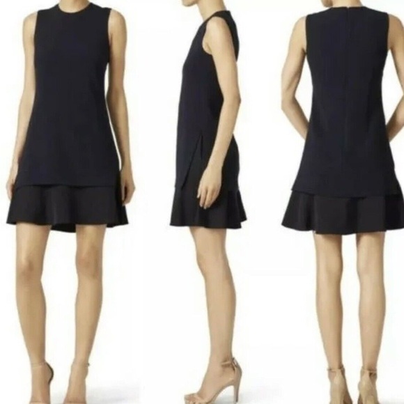 Theory Malkan Admiral Crepe Silk Sleeveless Layered Career Shift Dress Silk Sz 6 - Picture 1 of 9